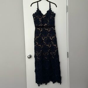 Catherine Deane Navy Lace Dress sz 6